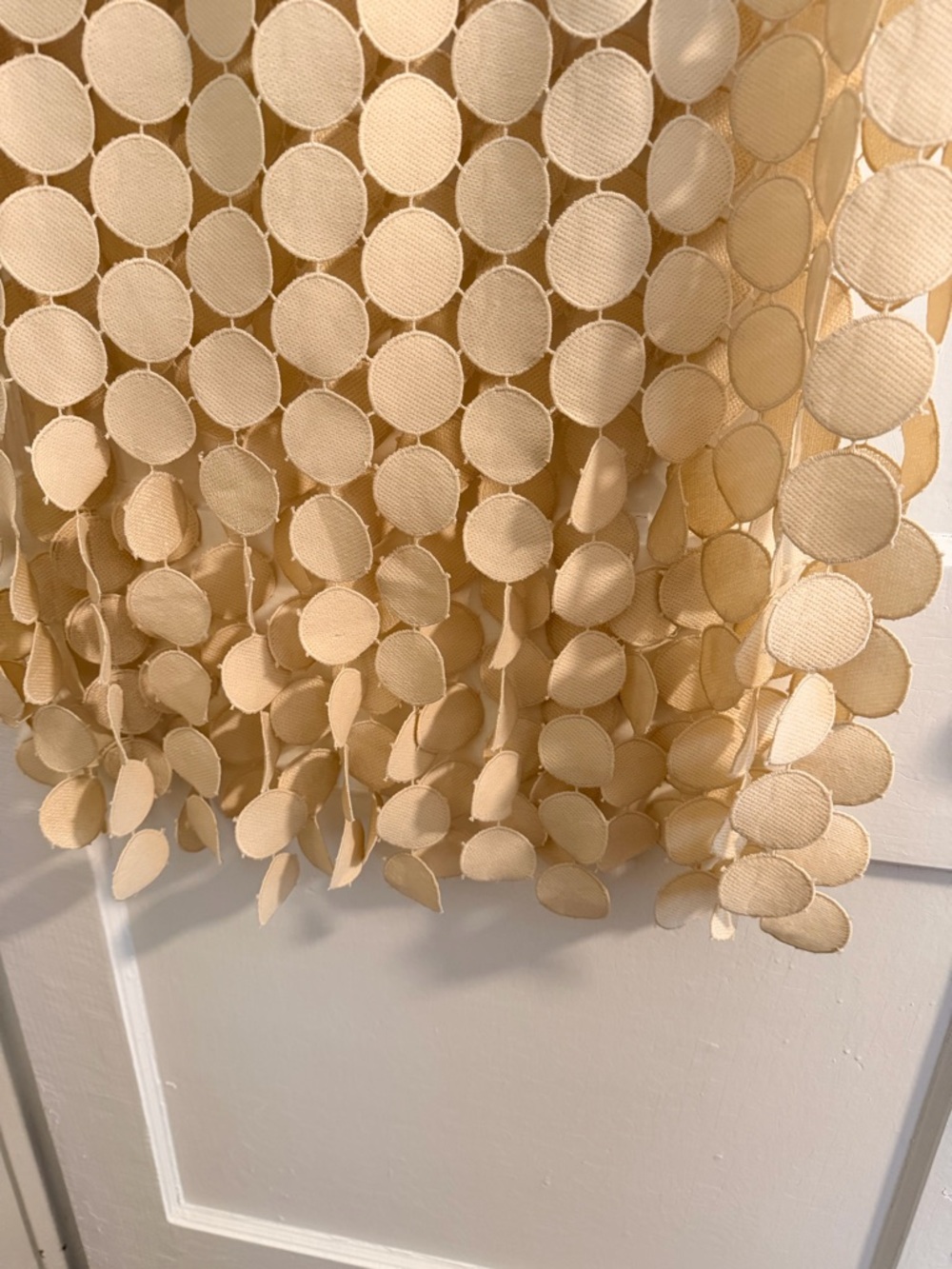 Beige Circle Appliqué Midi Skirt - Elegant Women's Skirt - Picture 4 of 7